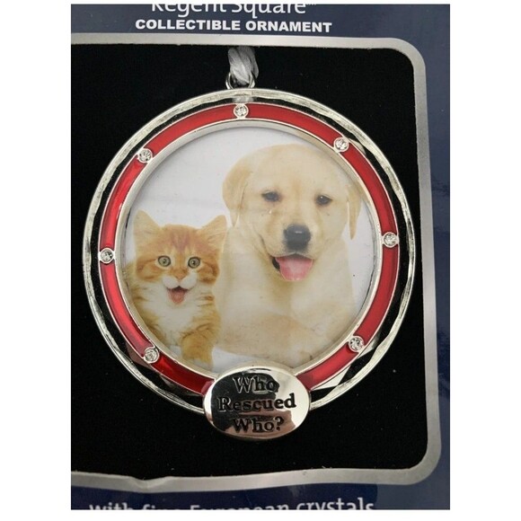 Regent Square “Who Rescued Who?” Collectible Ornament W/ Fine European Crystals - Picture 3 of 3